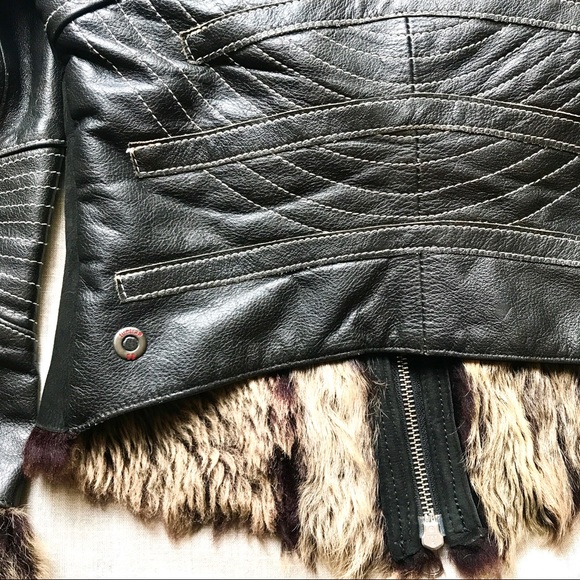 Y2K Firetrap Leather & Fur jacket - Picture 4 of 8